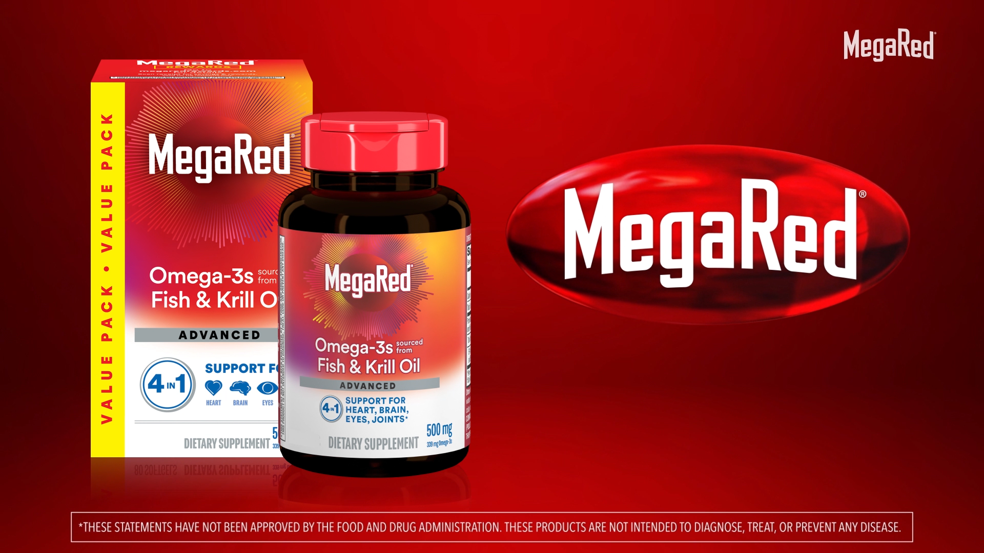 🔥 MegaRed Omega 3s®  – Impulsa tu testosterona y energía natural  500 mg. 30 Caps.