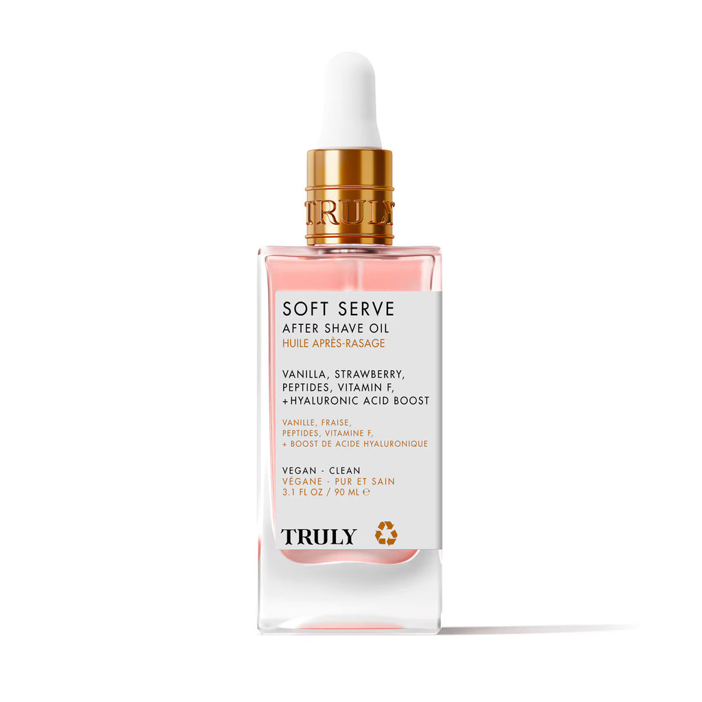 ✨ TRULY Soft Serve After Shave Oil: Hidratación, Calma y Dulzura en Cada Gota 🍓🌸